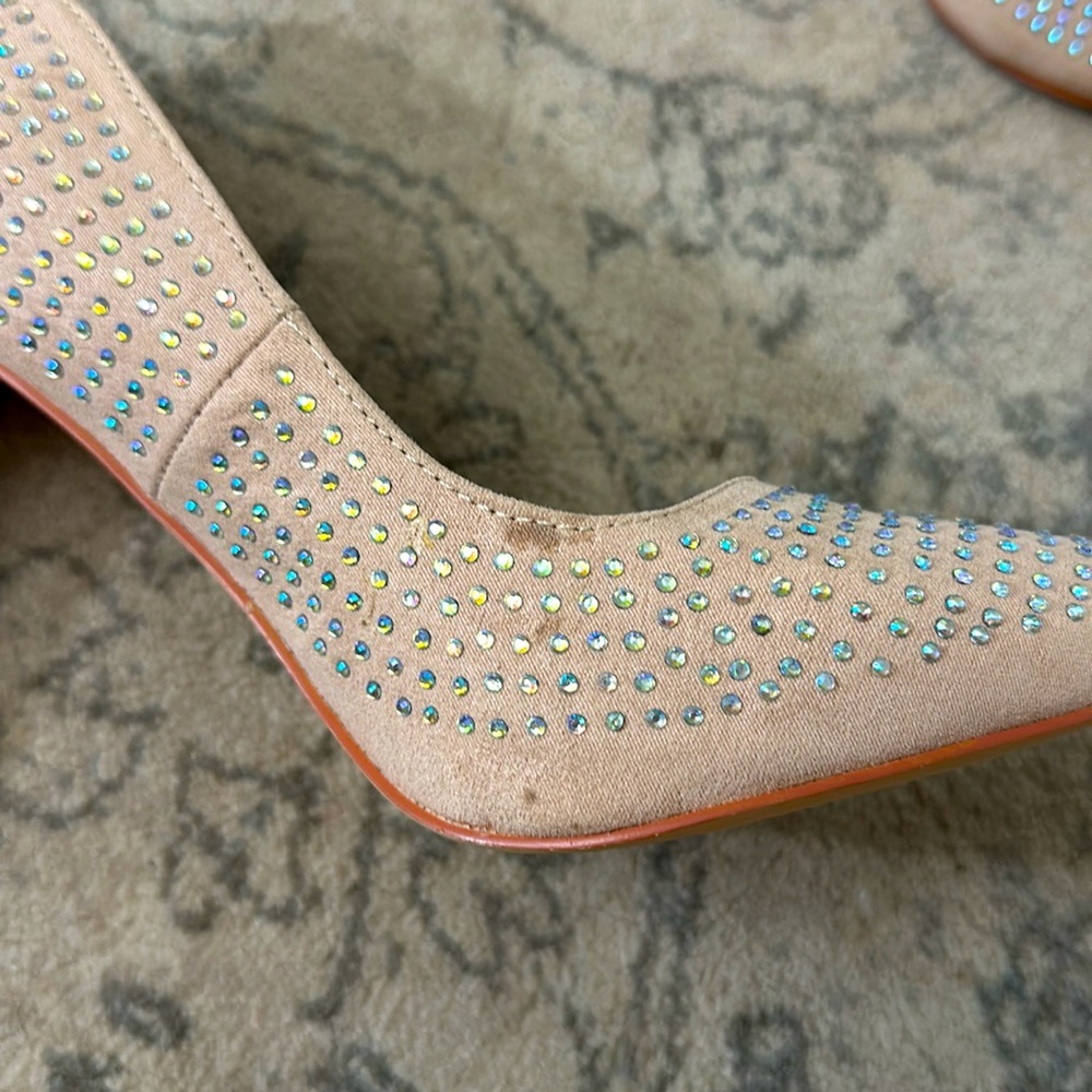 Anne Michelle Pink Rhinestone Stilettos - Picture 9 of 11